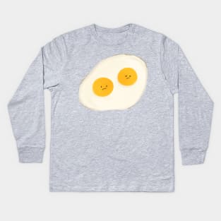 Kawaii double egg yolks fried egg 🍳 Kids Long Sleeve T-Shirt